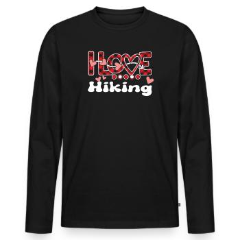 J'aime la randonnée Les filles font de la randonnée - T-shirt manches longues Premium bio Homme - noir - Devant - Nico (187cm)