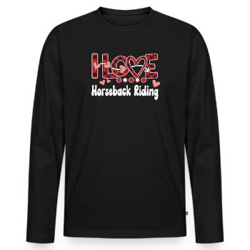 I Love Horseback Riding Girls Horseback Riding - Männer Premium Bio Langarmshirt - Schwarz - Vorne - Nico (187cm)