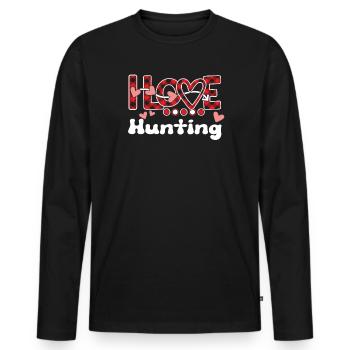 I Love Hunting Girls Hunting - Men's Premium Organic Long Sleeve Shirt - black - Front - Nico (187cm)