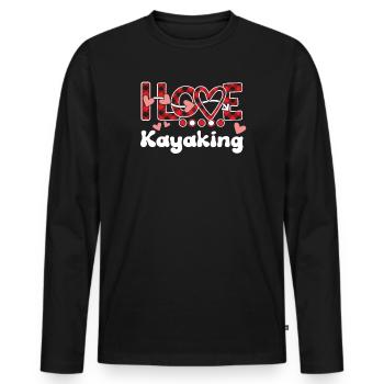 I Love Kayaking Girls Kayaking - Männer Premium Bio Langarmshirt - Schwarz - Vorne - Nico (187cm)