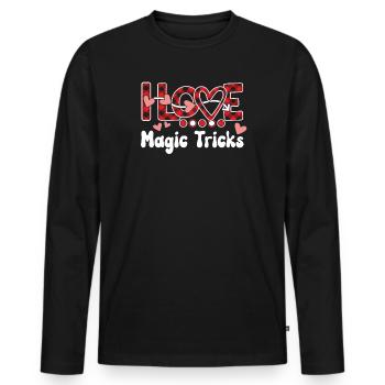 I Love Magic Tricks Girls Magic Tricks - Männer Premium Bio Langarmshirt - Schwarz - Vorne - Nico (187cm)