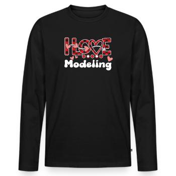 I Love Modeling Girls Modeling - Männer Premium Bio Langarmshirt - Schwarz - Vorne - Nico (187cm)