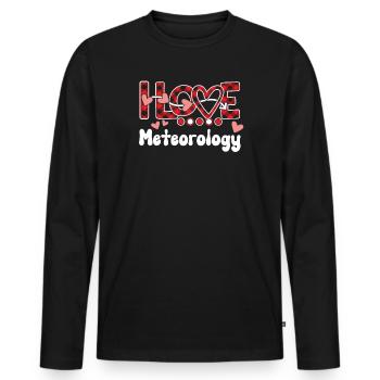 J'aime la météorologie Filles Météorologie - T-shirt manches longues Premium bio Homme - noir - Devant - Nico (187cm)