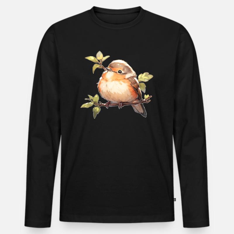 Singvogel - Männer Premium Bio Langarmshirt - Schwarz