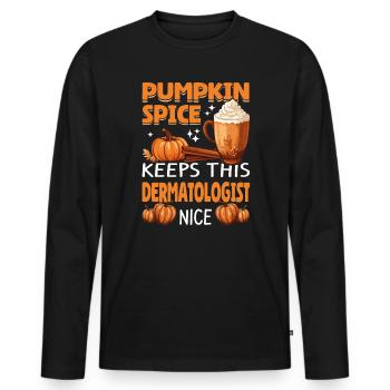 Cool Pumpkin Spice Keeps This dermatologist Nice - Männer Premium Bio Langarmshirt - Schwarz - Vorne - Nico (187cm)