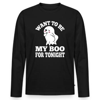 Sassy Ghost Booty Flirt Women's Halloween Fun - Men's Premium Organic Long Sleeve Shirt - black - Front - Nico (187cm)