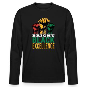 Bright Black Excellence Men Women Women Afro Black - Men's Premium Organic Long Sleeve Shirt - black - Front - Nico (187cm)
