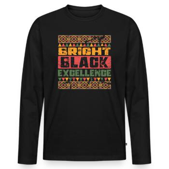 Bright Black Excellence Men Women Women Afro Black - Men's Premium Organic Long Sleeve Shirt - black - Front - Nico (187cm)