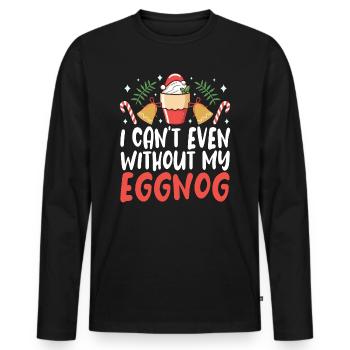 Je ne peux même pas sans ma crème glacée Eggnog Men Women - T-shirt manches longues Premium bio Homme - noir - Devant - Nico (187cm)