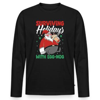 Survivre aux vacances avec la crème glacée Eggnog Men Women - T-shirt manches longues Premium bio Homme - noir - Devant - Nico (187cm)
