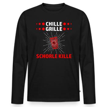 Schorle Pfälzer Dubbeglas Geschenk - Männer Premium Bio Langarmshirt - Schwarz - Vorne - Nico (187cm)