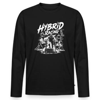 Course hybride - Athlète hybride - T-shirt manches longues Premium bio Homme - noir - Devant - Nico (187cm)