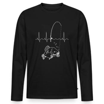 Carp - Men's Premium Organic Long Sleeve Shirt - black - Front - Nico (187cm)