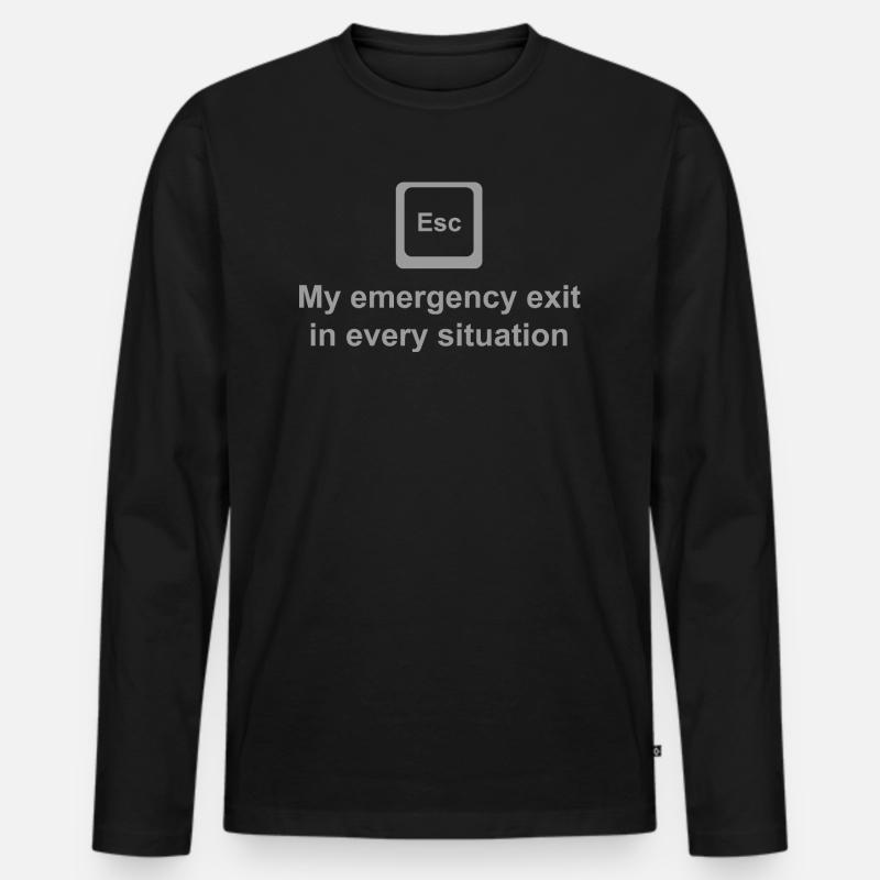 ESC Shirt – My Emergency Exit in Every Situation - Männer Premium Bio Langarmshirt - Schwarz