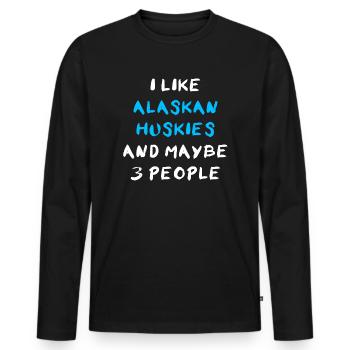 Alaskan Husky - Men's Premium Organic Long Sleeve Shirt - black - Front - Nico (187cm)