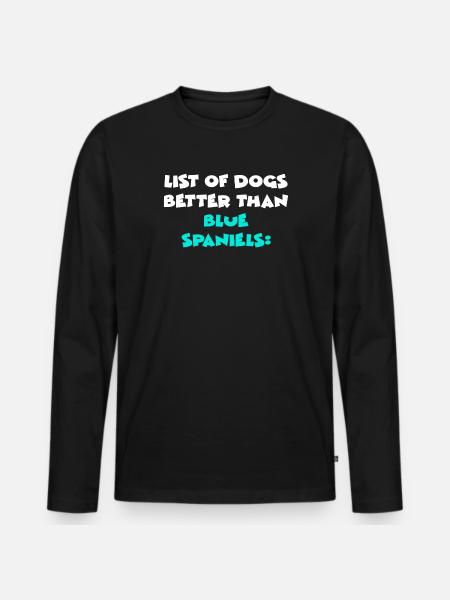 Blue Spaniels - Männer Premium Bio Langarmshirt - Schwarz
