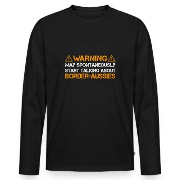 Border Aussie - Men's Premium Organic Long Sleeve Shirt - black - Front - Nico (187cm)