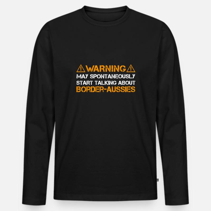 Border-Aussie - Männer Premium Bio Langarmshirt - Schwarz