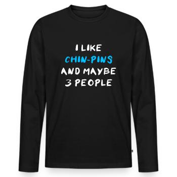 Chin-Pin - Männer Premium Bio Langarmshirt - Schwarz - Vorne - Nico (187cm)
