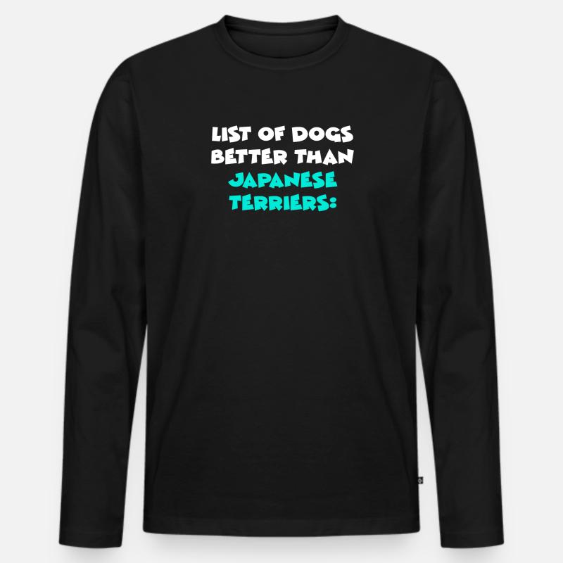 Japanese Terriers - Männer Premium Bio Langarmshirt - Schwarz