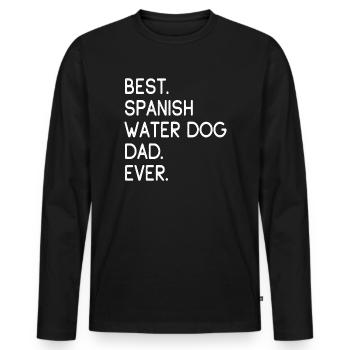 Spanish Water Dog Dad - Men's Premium Organic Long Sleeve Shirt - black - Front - Nico (187cm)