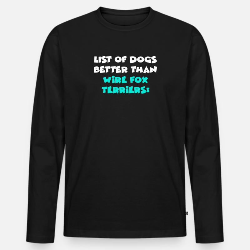 Wire Fox Terriers - Männer Premium Bio Langarmshirt - Schwarz