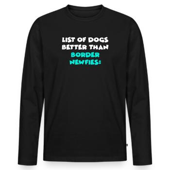 Frontière Newfies - T-shirt manches longues Premium bio Homme - noir - Devant - Nico (187cm)