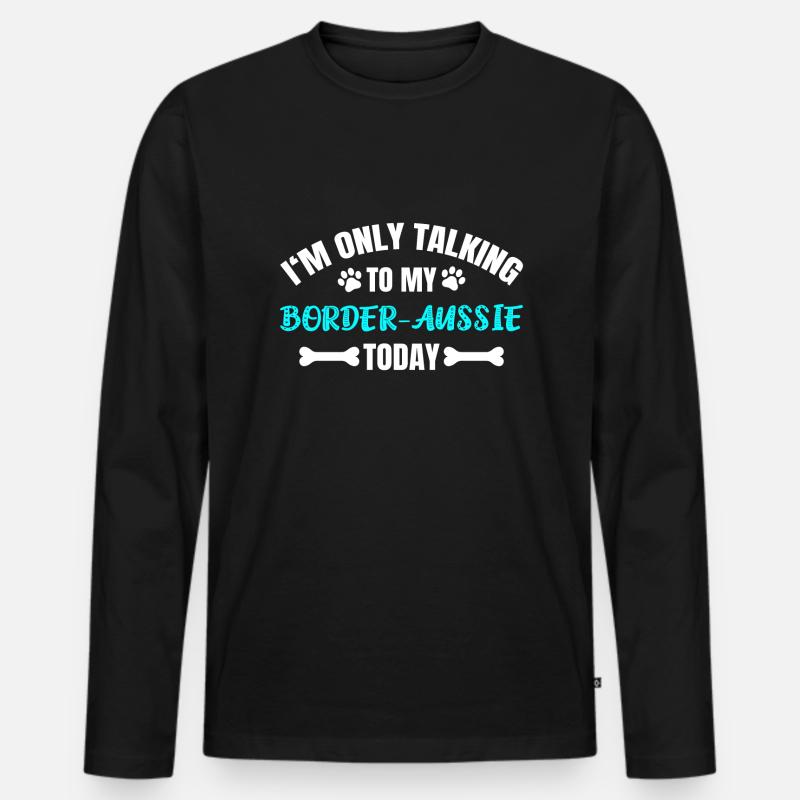 Border-Aussie - Männer Premium Bio Langarmshirt - Schwarz