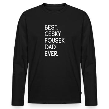 Cesky Fousek Papa - T-shirt manches longues Premium bio Homme - noir - Devant - Nico (187cm)