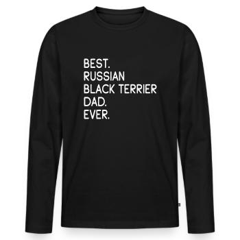 Russian Black Terrier Dad - Men's Premium Organic Long Sleeve Shirt - black - Front - Nico (187cm)