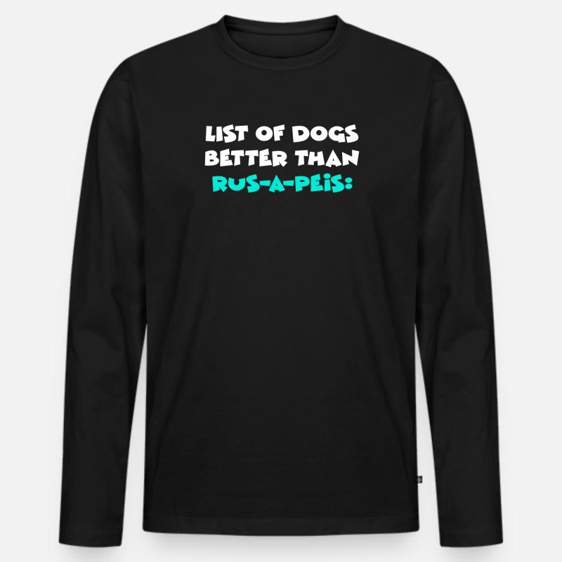 Rus-A-Peis - Männer Premium Bio Langarmshirt - Schwarz