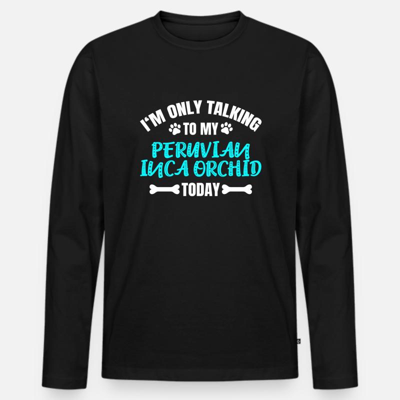 Peruvian Inca Orchid - Männer Premium Bio Langarmshirt - Schwarz