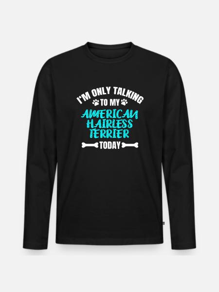 American Hairless Terrier - Men's Premium Organic Long Sleeve Shirt - black