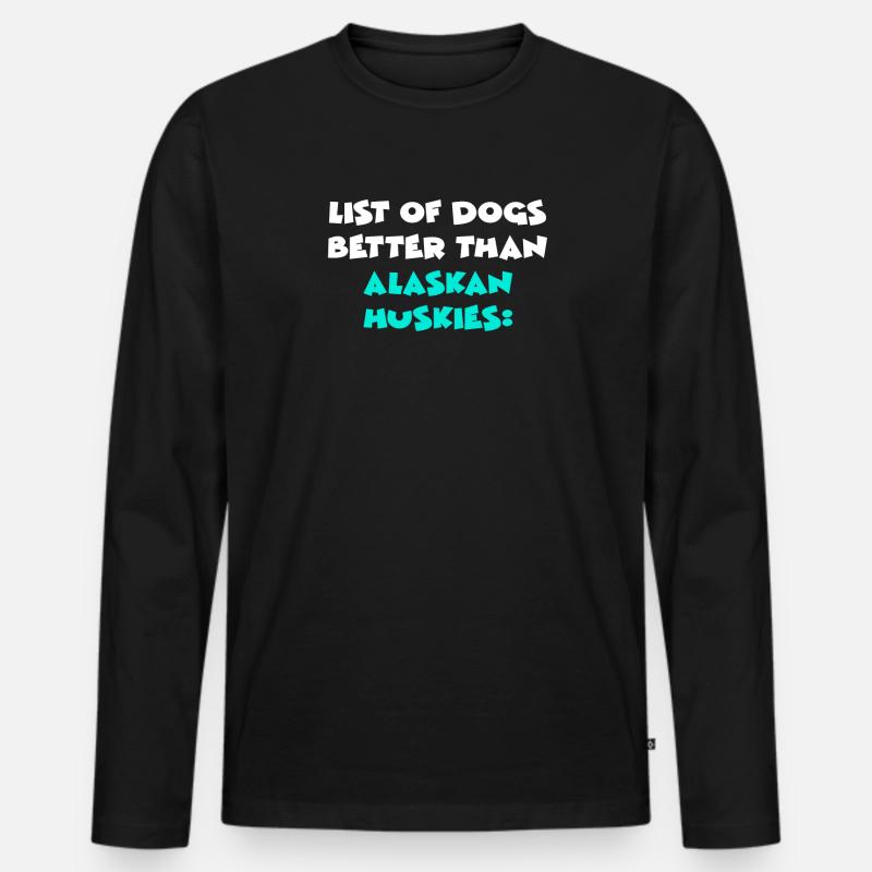 Alaskan Huskys - Männer Premium Bio Langarmshirt - Schwarz