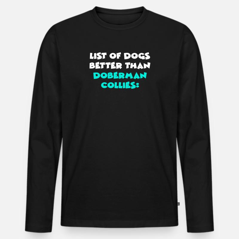 Doberman Collies - Männer Premium Bio Langarmshirt - Schwarz