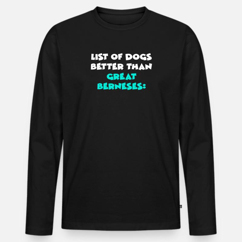 Great Berneses - Männer Premium Bio Langarmshirt - Schwarz
