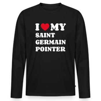 J’adore mon pointeur Saint Germain - T-shirt manches longues Premium bio Homme - noir - Devant - Nico (187cm)