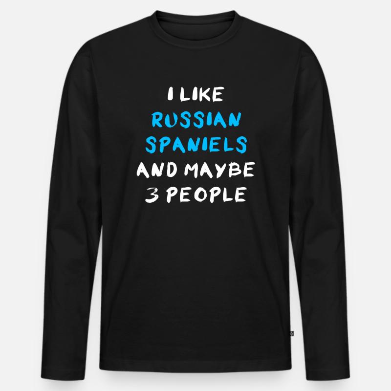 Russian Spaniel - Männer Premium Bio Langarmshirt - Schwarz