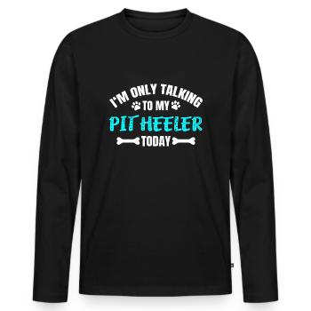 Pit Heeler - Men's Premium Organic Long Sleeve Shirt - black - Front - Nico (187cm)