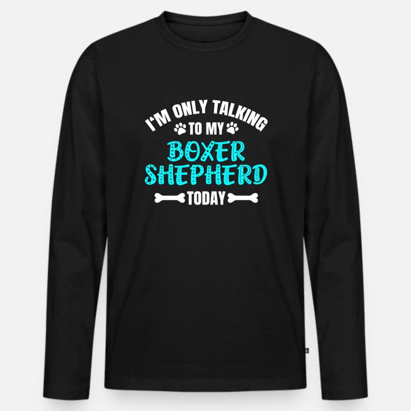 Boxer Shepherd - Männer Premium Bio Langarmshirt - Schwarz