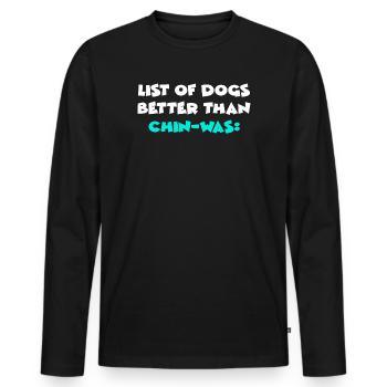 Chin-Was - T-shirt manches longues Premium bio Homme - noir - Devant - Nico (187cm)