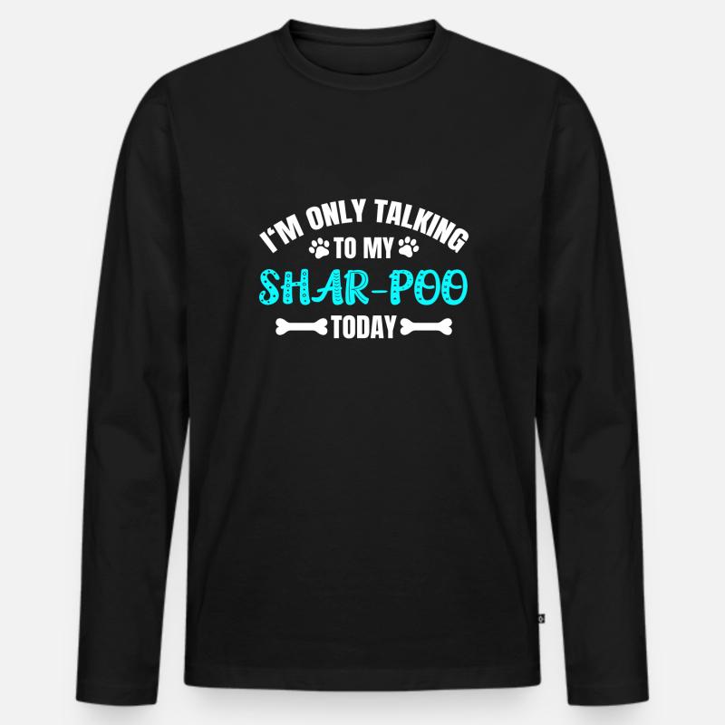 Shar-Poo - Männer Premium Bio Langarmshirt - Schwarz