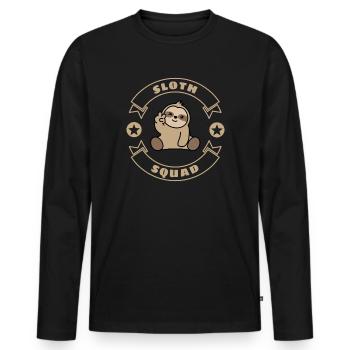 Faultier de l’escouade des paresseux - T-shirt manches longues Premium bio Homme - noir - Devant - Nico (187cm)