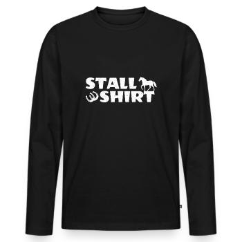 Pferdebesitzer Pferdestall Reitstall Stall Shirt - Männer Premium Bio Langarmshirt - Schwarz - Vorne - Nico (187cm)