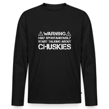 Chusky (en anglais seulement) - T-shirt manches longues Premium bio Homme - noir - Devant - Nico (187cm)