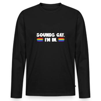 Ça a l’air gay dans lequel je suis - T-shirt manches longues Premium bio Homme - noir - Devant - Nico (187cm)