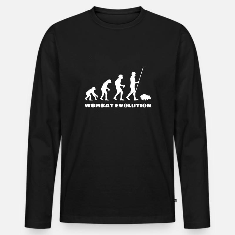 Évolution du wombat - T-shirt manches longues Premium bio Homme - noir