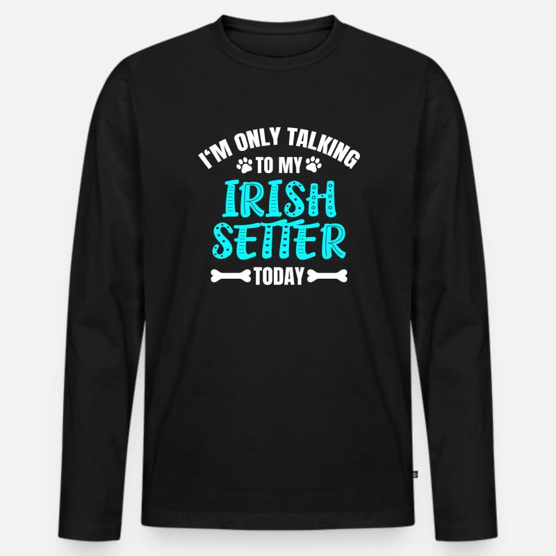 Irish Setter - Männer Premium Bio Langarmshirt - Schwarz