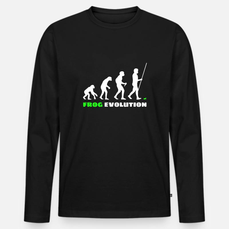Frosch Evolution - Männer Premium Bio Langarmshirt - Schwarz
