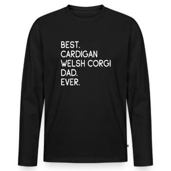 Cardigan Welsh Corgi - T-shirt manches longues Premium bio Homme - noir - Devant - Nico (187cm)